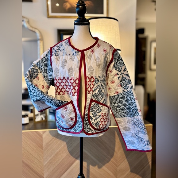 🧵 HANDMADE (by me!) Patchwork Quilted Short Jacket - SMALL/MEDIUM - Picture 4 of 12